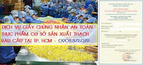 AN TOÀN THỰC PHẨM CƠ SỞ SẢN XUẤT THẠCH RAU CÂU TẠI QUẬN 9
