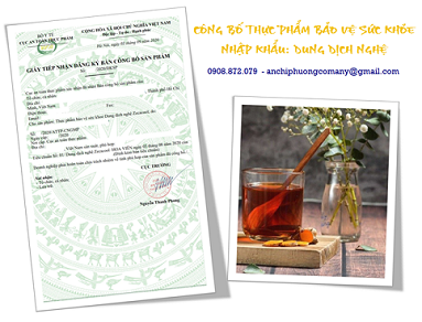 CÔNG BỐ THỰC PHẨM BẢO VỆ SỨC KHỎE NHẬP KHẨU: DUNG DỊCH NGHỆ ZECACOOL