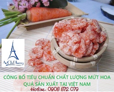 CÔNG BỐ TIÊU CHUẨN CHẤT LƯỢNG MỨT HOA QUẢ SẢN XUẤT TẠI VIỆT NAM