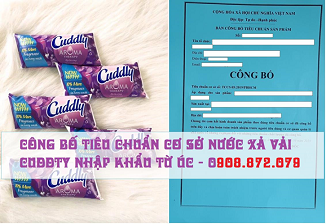 CÔNG BỐ TIÊU CHUẨN CƠ SỞ NƯỚC XẢ VẢI CUDDLY ÚC