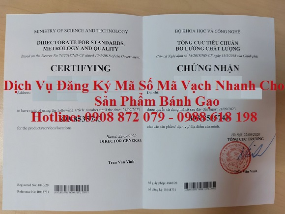 Dịch Vụ Đăng Ký Mã Số Mã Vạch Nhanh Cho Sản Phẩm Bánh Gạo