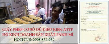 HỘ KINH DOANH SẢN XUẤT BÁNH MÌ THÌ XIN GIẤY PHÉP AN TOÀN THỰC PHẨM Ở ĐÂU